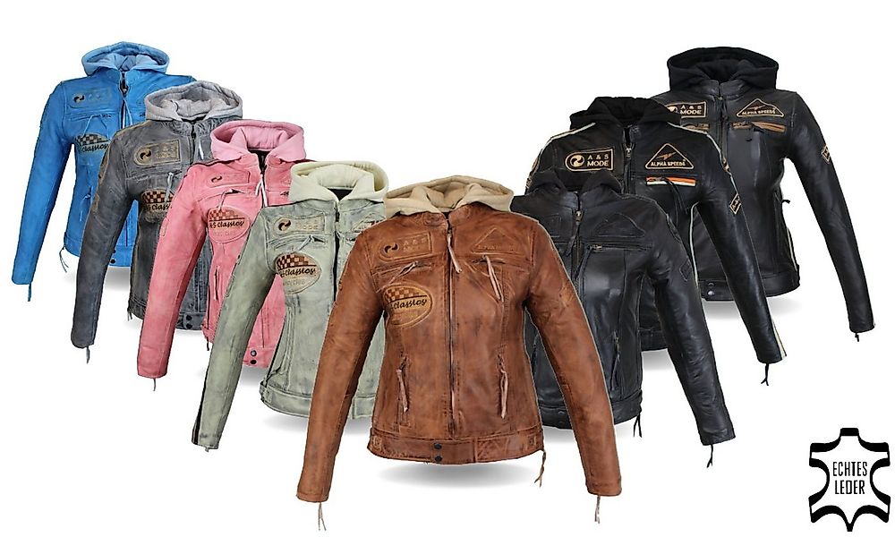 Alpha Speeds Motorradjacke - /Freizeit Damen Lammlederjacke Bikerjacke High günstig online kaufen
