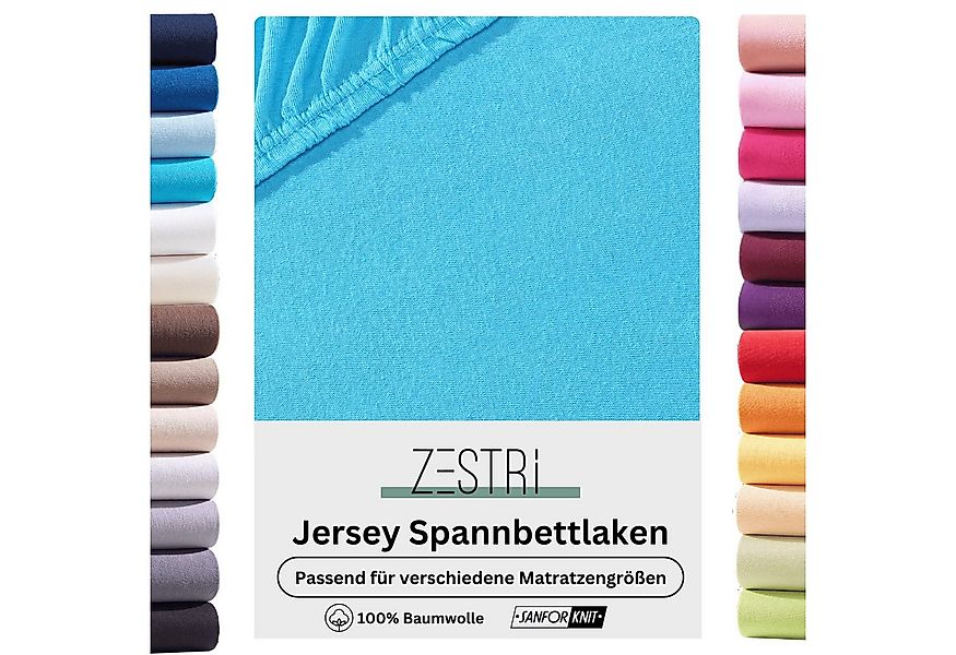 Zestri Spannbettlaken Jersey für normale Matratzen, Boxspringbett, Wasserbe günstig online kaufen