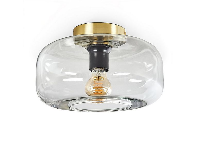 hofstein Deckenleuchte Deckenlampe aus Metall/Glas in Messingfarben/Klar, o günstig online kaufen
