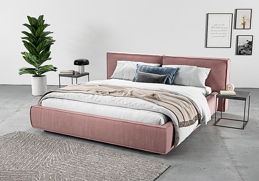 Home affaire Polsterbett "Adrina mit Biesenoptik, Feincord und Luxus-Microf günstig online kaufen