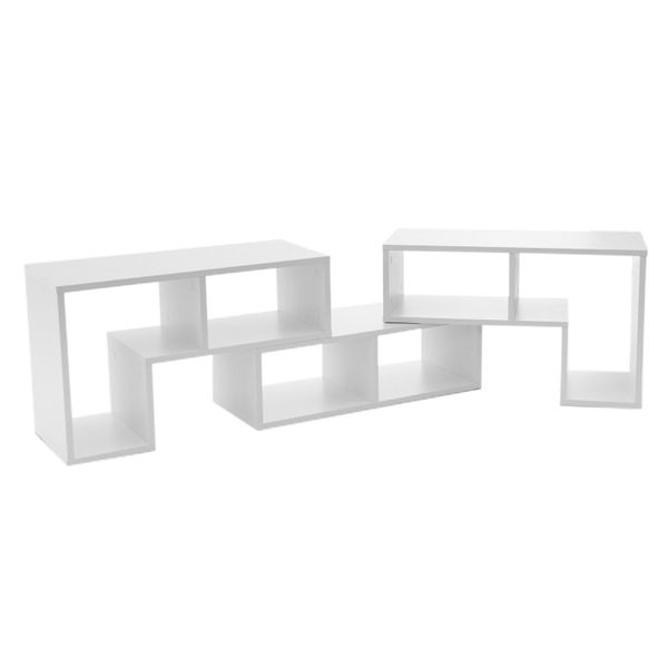 COSTWAY TV-Schrank Eckregal 3-teilig, ausziehbar, frei günstig online kaufen