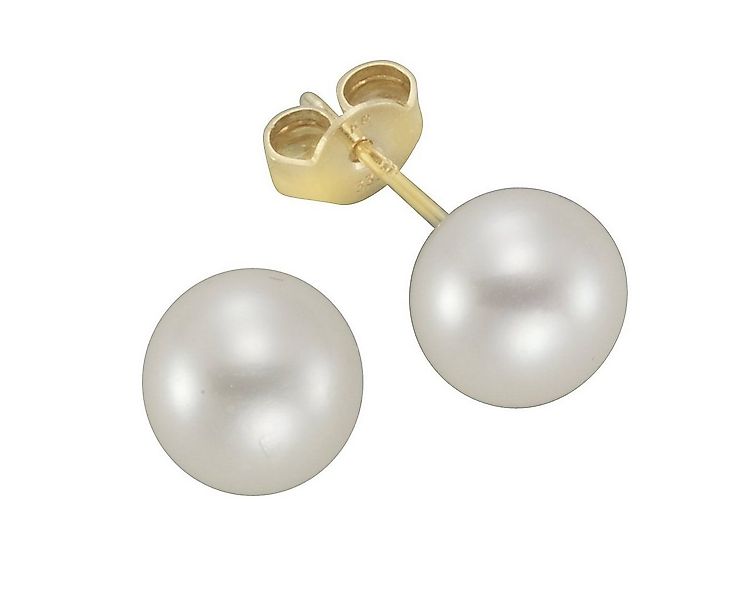 Vivance Paar Ohrstecker 333 Gold Perlen weiß 7-7,5mm günstig online kaufen