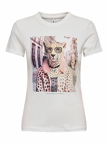 ONLY Kurzarmshirt "ONLVIBE LIFE S/S GLASSES TOP BOX JRS" Baumwolle, regular günstig online kaufen
