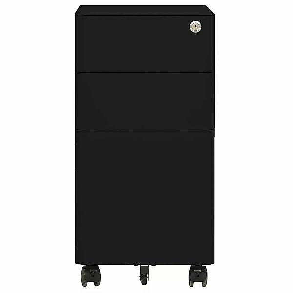 Aktenschrank Mit Rollen Schwarz 30x45x59 Cm Stahl günstig online kaufen