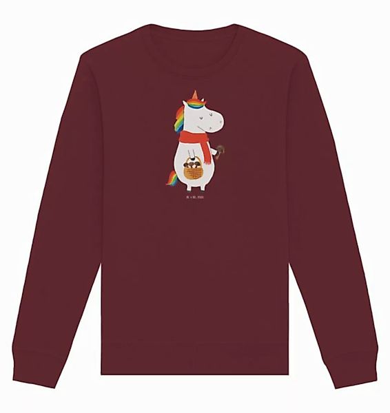 Mr. & Mrs. Panda Longpullover Größe XXL Einhorn Pilz - Burgundy - Geschenk, günstig online kaufen