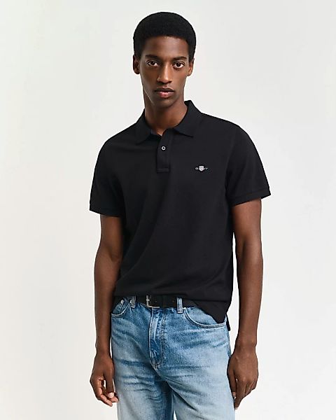 Gant Shield Piqué Poloshirt Schwarz - Größe 4XL günstig online kaufen