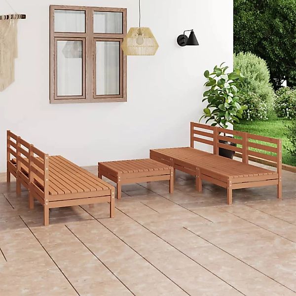 7-tlg. Garten-lounge-set Honigbraun Massivholz Kiefer günstig online kaufen