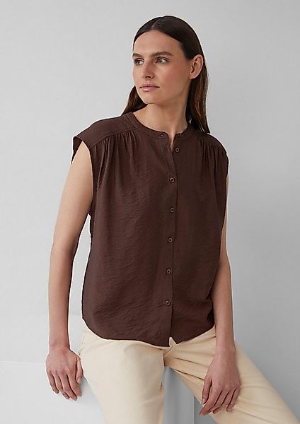 s.Oliver Blusentop Bluse Weites Blusentop mit Raffung und Spitzen-Detail günstig online kaufen