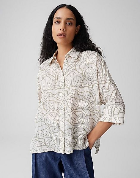 OPUS Kurzarmbluse Fashell aus Webware mit Streifenstruktur All-Over-Print, günstig online kaufen