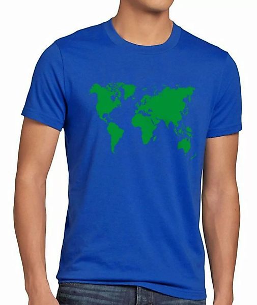 style3 Print-Shirt Herren T-Shirt Sheldon World Map Weltkarte big welt geo günstig online kaufen