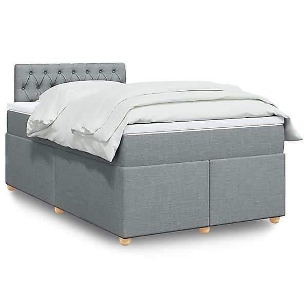 vidaXL Boxspringbett, Boxspringbett mit Matratze Hellgrau 120x190 cm Stoff günstig online kaufen