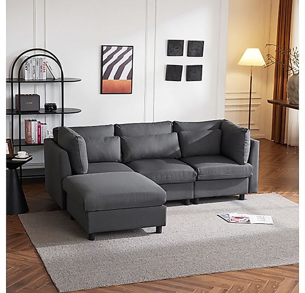 Veepeak Ecksofa Ecksofa mit Fußhocker günstig online kaufen