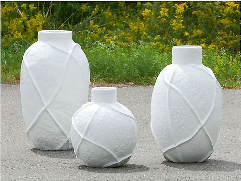 GILDE Bodenvase »Vase "Linhas" weiß H. 57,5cm«, (1 St.) günstig online kaufen