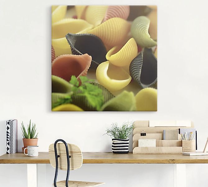 Artland Wandbild "Bunte Pasta", Getreide, (1 St.), als Leinwandbild, Poster günstig online kaufen