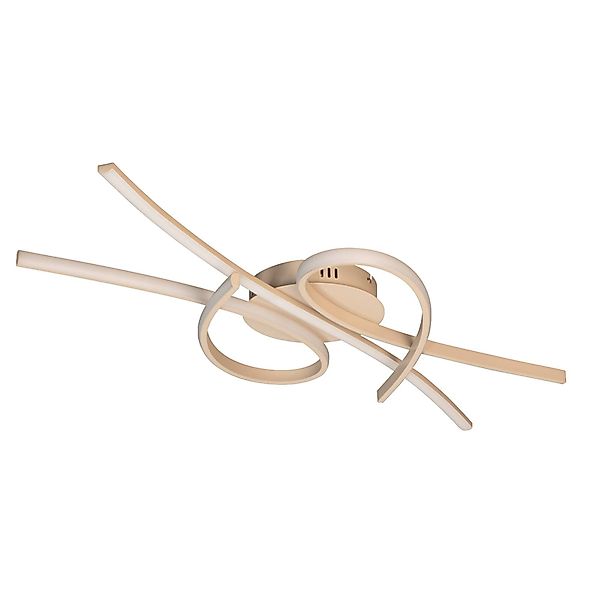 LED-Deckenlampe Biba, sandfarben, Länge 100 cm, Metall, CCT günstig online kaufen