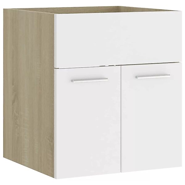 Waschbeckenunterschrank Weiß Sonoma 41x38,5x46 Cm Spanplatte günstig online kaufen