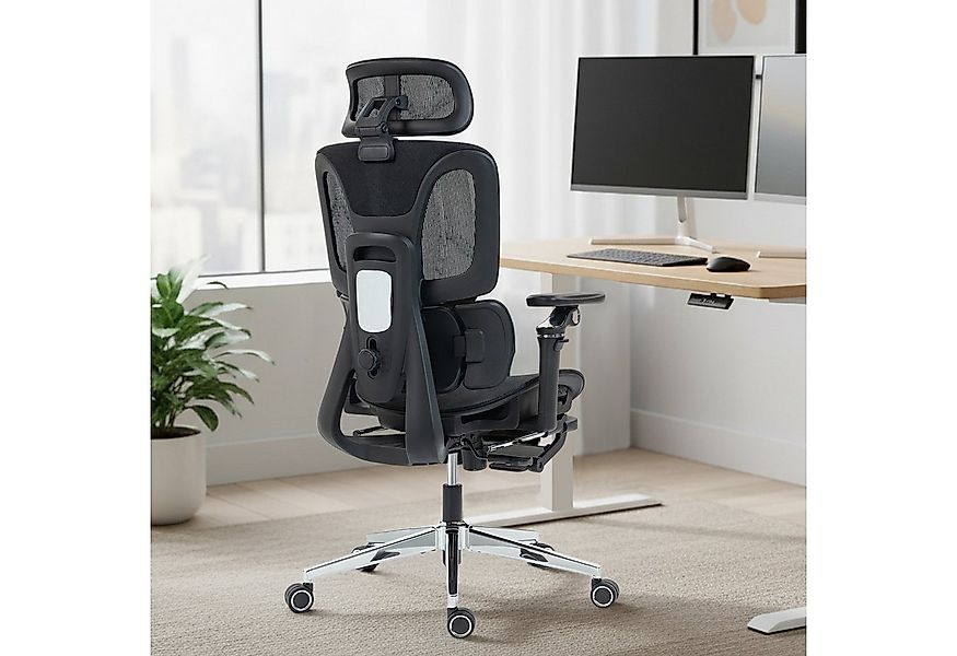 HOMCOM Bürostuhl mit verstellbar Lenden- und Kopfstütze, 5D-Klapparmlehnen, günstig online kaufen