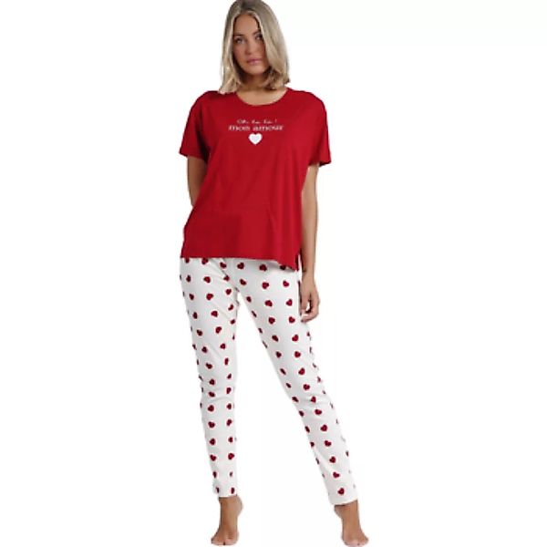 Admas  Pyjamas/ Nachthemden Pyjama Hose T-Shirt Dans Mon Coeur günstig online kaufen