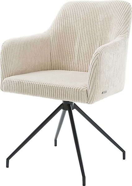 DELIFE Polsterstuhl Greg-Flex, Kreuzgestell konisch Schwarz Cord Silbergrau günstig online kaufen