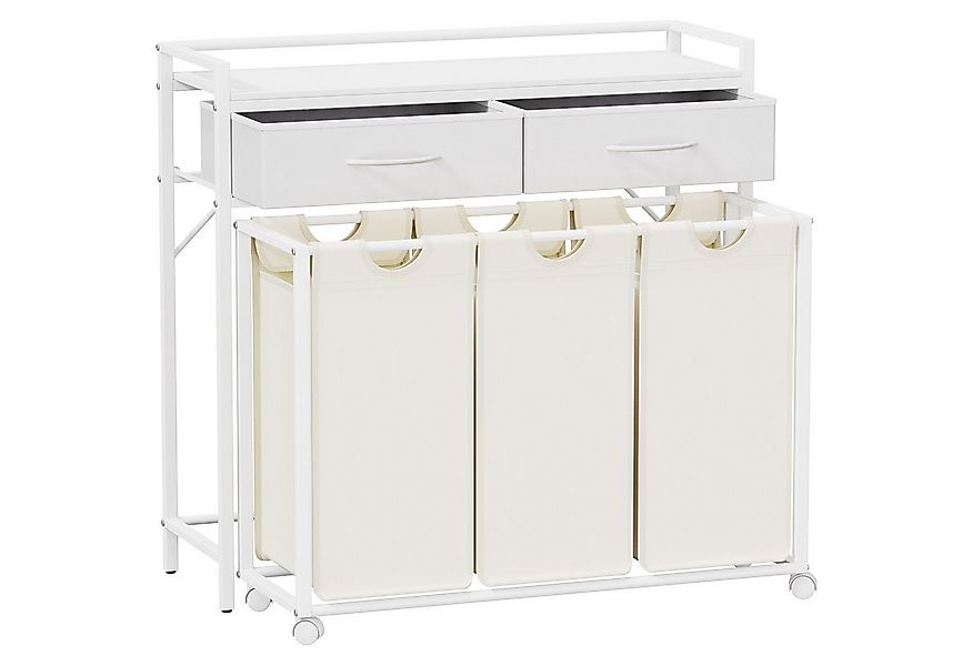 Lifewit Wäschebox Grobe Rolling Wäschesammler mit Regal und 2 Schubladen günstig online kaufen
