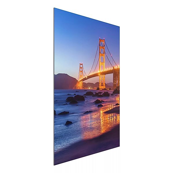 Alu-Dibond Bild Golden Gate Bridge am Abend günstig online kaufen