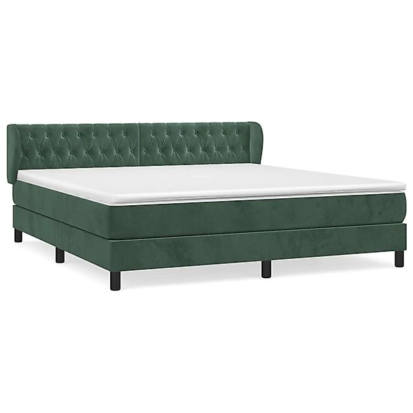 vidaXL Boxspringbett mit Matratze Dunkelgrün 160x200 cm Samt 3127682 günstig online kaufen