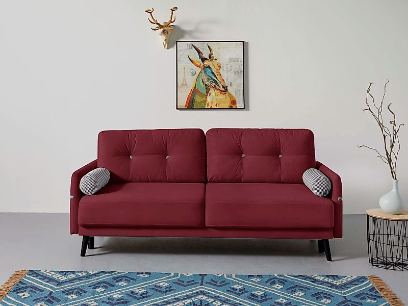 INOSIGN Schlafsofa "Emily", incl. Bettfunktion und Bettkasten, Seitentache günstig online kaufen