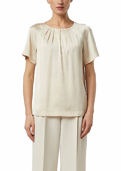 Comma Shirtbluse mit gerafftem Kragen und Cut-out günstig online kaufen