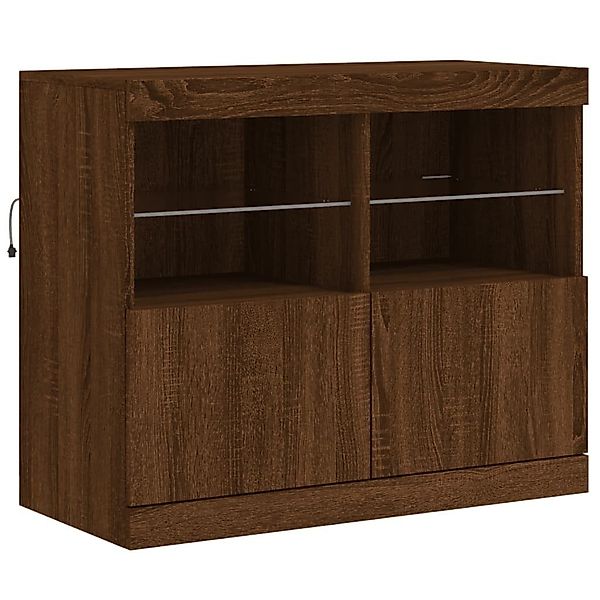 vidaXL Sideboard Sideboard mit LED-Leuchten Braun günstig online kaufen