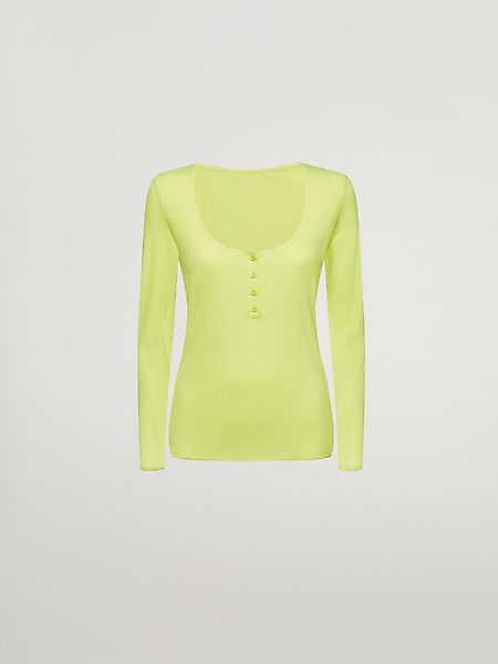Wolford - Henley Top Long Sleeves, Frau, paradise green, Größe: S günstig online kaufen
