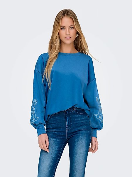 ONLY Sweatshirt "ONLBROOKE L/S O-NECK FLOWER SWT", Baumwollmischung, regula günstig online kaufen