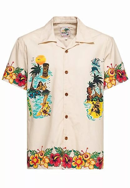 KingKerosin Kurzarmhemd Honolulu Hawaii im Allover-Print günstig online kaufen