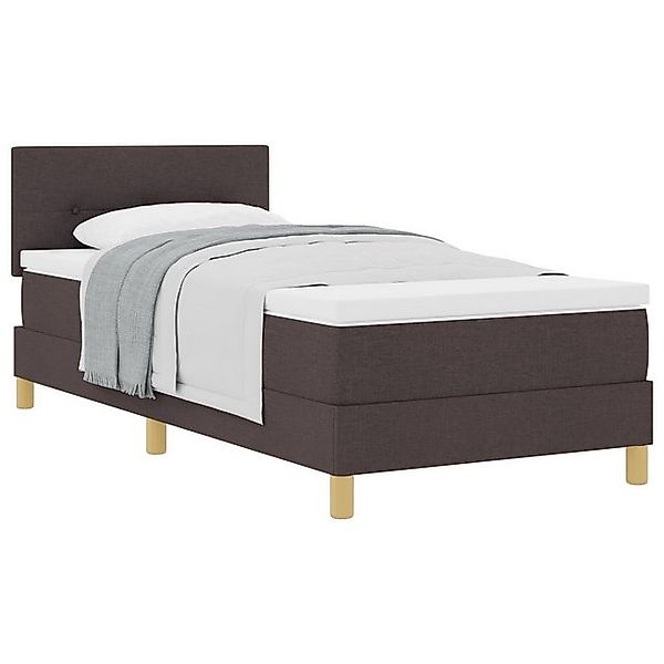 vidaXL Bett Boxspringbett mit Matratze Dunkelbraun 80x200 cm Stoff (1-tlg) günstig online kaufen
