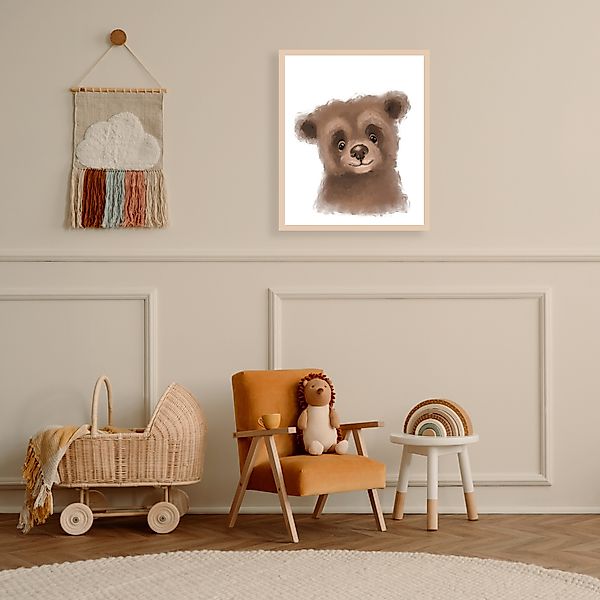 Lüttenhütt Bild mit Rahmen »oder Poster, Niedlicher Braunbär« Bär   Fantasy günstig online kaufen