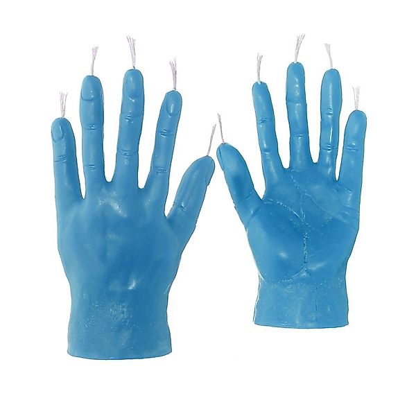 NKlaus Formkerze 2x Paraffinwachs Rumeshand hellblau günstig online kaufen