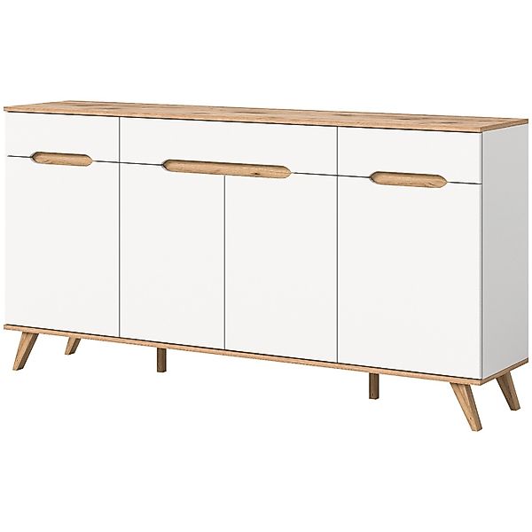 Inn.Furn Sideboard Weiß Eiche 185 cm mit Soft-Close-Funktion Hygge günstig online kaufen
