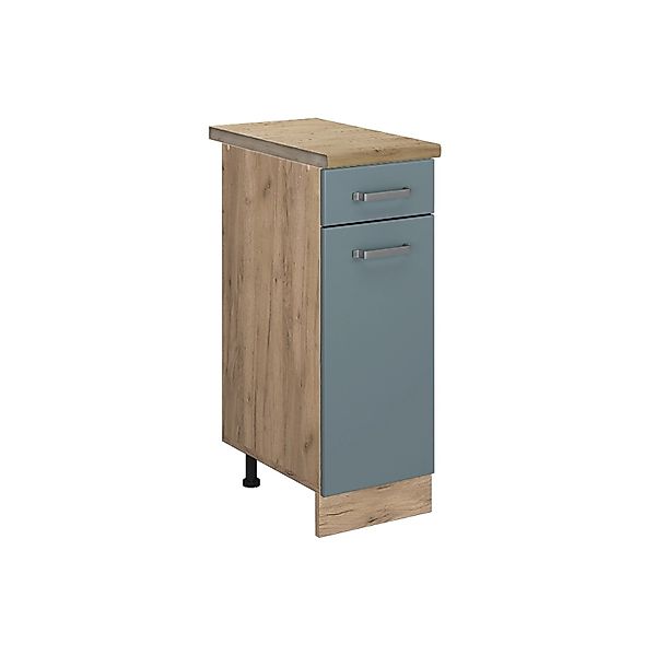 Vicco Küchenunterschrank R-Line Blau-Grau/Goldkraft Eiche 30 cm AP Eiche günstig online kaufen