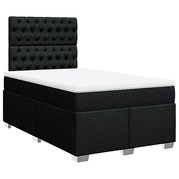 vidaXL Boxspringbett, Boxspringbett mit Matratze Schwarz 120x190 cm Stoff günstig online kaufen