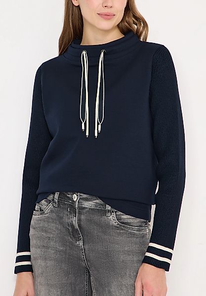 Cecil Sweatshirt, mit Strickärmeln und College Details günstig online kaufen