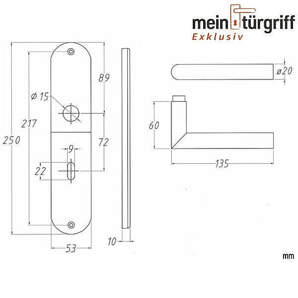 MeinTürgriff Drückergarnitur Liverpool Edelstahl Renovierungsschild Langsch günstig online kaufen