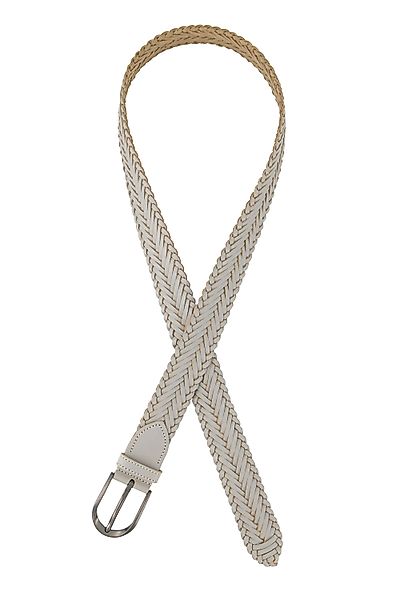 Ulla Popken Hüftgürtel Ledergürtel geflochten Metallic-Schließe günstig online kaufen