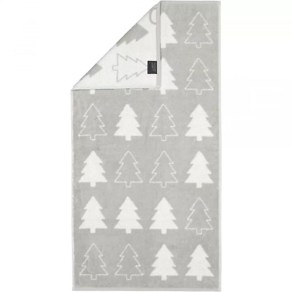 Cawö Christmas Edition Tannenbäume 958 - Farbe: platin - 76 - Handtuch 50x1 günstig online kaufen