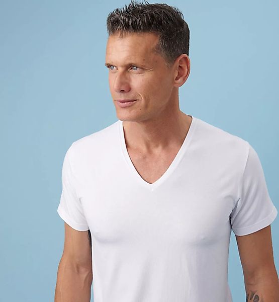 Herren-t-shirt Mit V-ausschnitt Aus Naturfaser günstig online kaufen