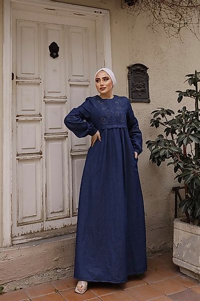 MİSSKAYLE Maxikleid Stein & Perlen Jeanskleid - Detailliertes Design günstig online kaufen