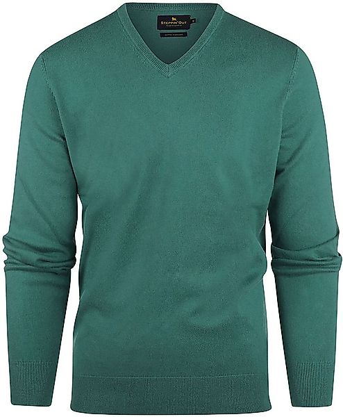 Steppin' Out Pullover Cotton Cashmere V-Ausschnitt Medium Grün - Größe XL günstig online kaufen