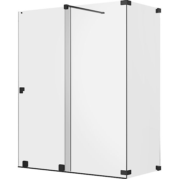 Schöner Wohnen Dusch-Schiebetür Walk-In m. Wand R Schwarzmatt 110 x 130 x 2 günstig online kaufen