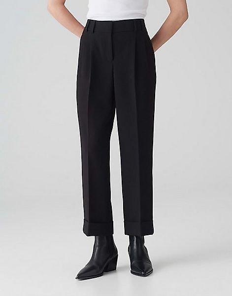 OPUS Bundfaltenhose Mallon Relaxed Mid Cropped Webware günstig online kaufen