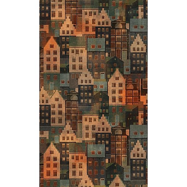 A.S. Creation Fototapete Gebäude 1,59 m x 2,8 m Blau-Braun FSC® günstig online kaufen