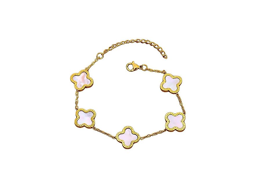 GOLDKLEIN Goldarmband Edelstahl vergoldet Blume verschiedene Farben, Damen, günstig online kaufen