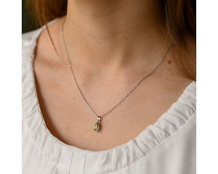 Materia Kettenanhänger Tropfen Peridot Edelstein Grün KA-274, 925 Sterling günstig online kaufen